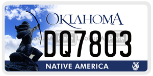 DQ7803  license plate in OK