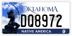 DQ8972  license plate in OK