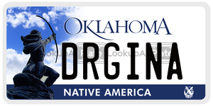 DRGINA  license plate in OK