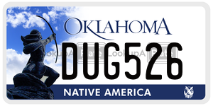 DUG526  license plate in OK