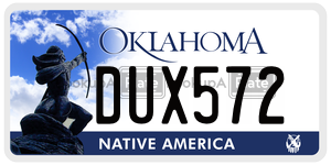 DUX572  license plate in OK