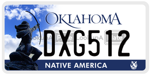DXG512 license plate in Oklahoma