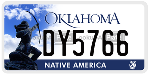 DY5766  license plate in OK