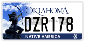 DZR178  license plate in OK