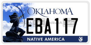 EBA117  license plate in OK
