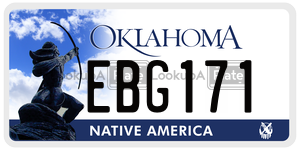 EBG171 license plate in Oklahoma