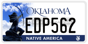EDP562  license plate in OK