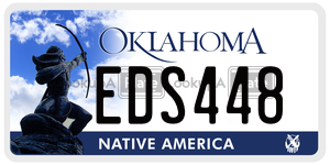 EDS448  license plate in OK