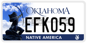 EFK059  license plate in OK