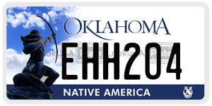 EHH204 license plate in Oklahoma