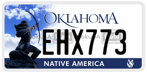 EHX773  license plate in OK