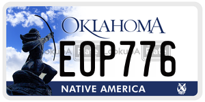 EOP776  license plate in OK