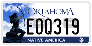 EOQ319 license plate in Oklahoma