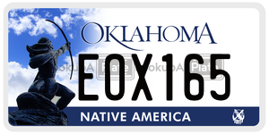 EOX165  license plate in OK