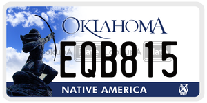 EQB815 license plate in Oklahoma