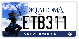 ETB311  license plate in OK