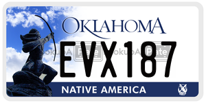 EVX187  license plate in OK