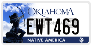 EWT469  license plate in OK