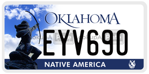 EYV690  license plate in OK