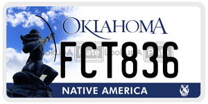 FCT836 license plate in Oklahoma