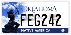 FEG242  license plate in OK