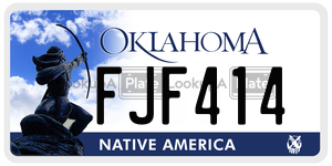 FJF414  license plate in OK