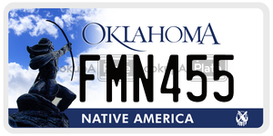FMN455  license plate in OK