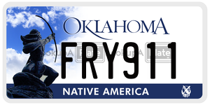 FRY911 license plate in Oklahoma