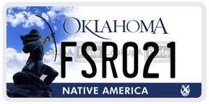 FSR021  license plate in OK