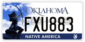 FXU883  license plate in OK