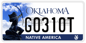 G0310T  license plate in OK