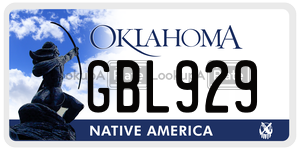 GBL929 license plate in Oklahoma
