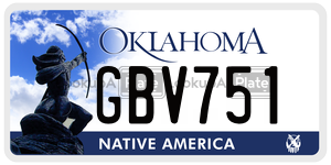 GBV751 license plate in Oklahoma