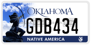 GDB434  license plate in OK