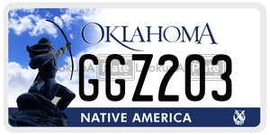 GGZ203  license plate in OK