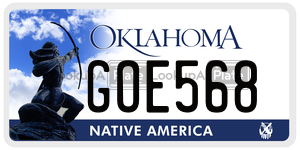 GOE568  license plate in OK