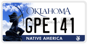 GPE141  license plate in OK