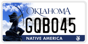 GQB045  license plate in OK