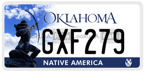 GXF279  license plate in OK