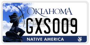 GXS009 license plate in Oklahoma
