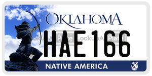 HAE166 license plate in Oklahoma