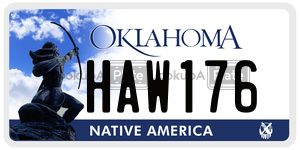 HAW176  license plate in OK