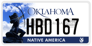 HBD167 license plate in Oklahoma