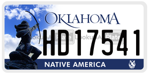 HD17541  license plate in OK