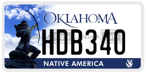 HDB340  license plate in OK