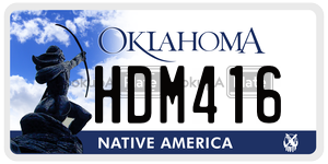 HDM416  license plate in OK