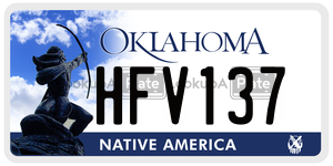 HFV137  license plate in OK