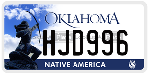 HJD996  license plate in OK