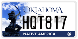 HQT817  license plate in OK