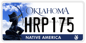 HRP175  license plate in OK